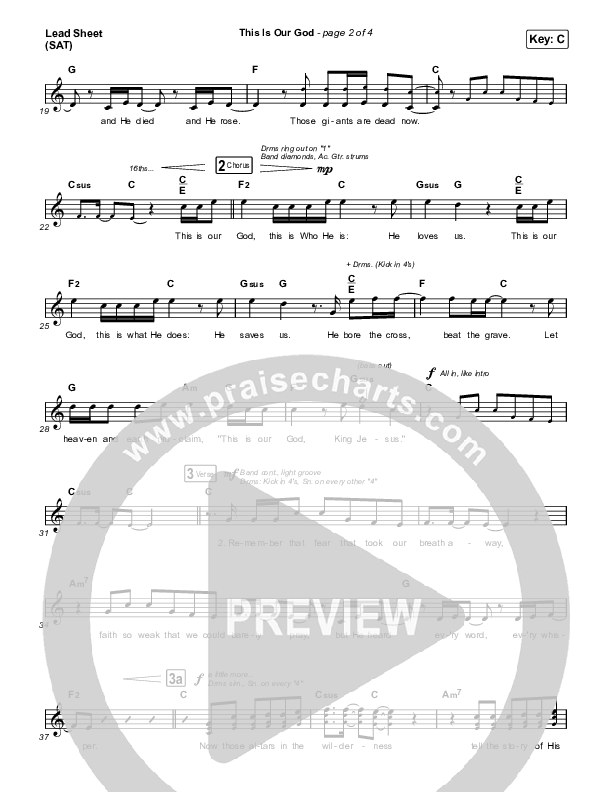 This Is Our God Lead Sheet (SAT) (Phil Wickham)