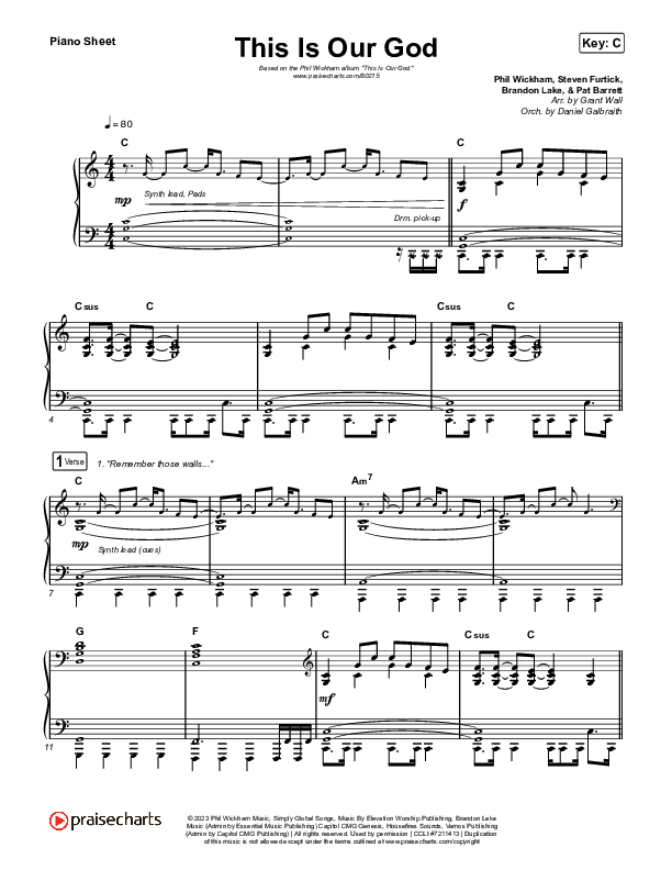This Is Our God Piano Sheet (Phil Wickham)