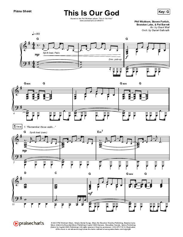This Is Our God Piano Sheet (Phil Wickham)