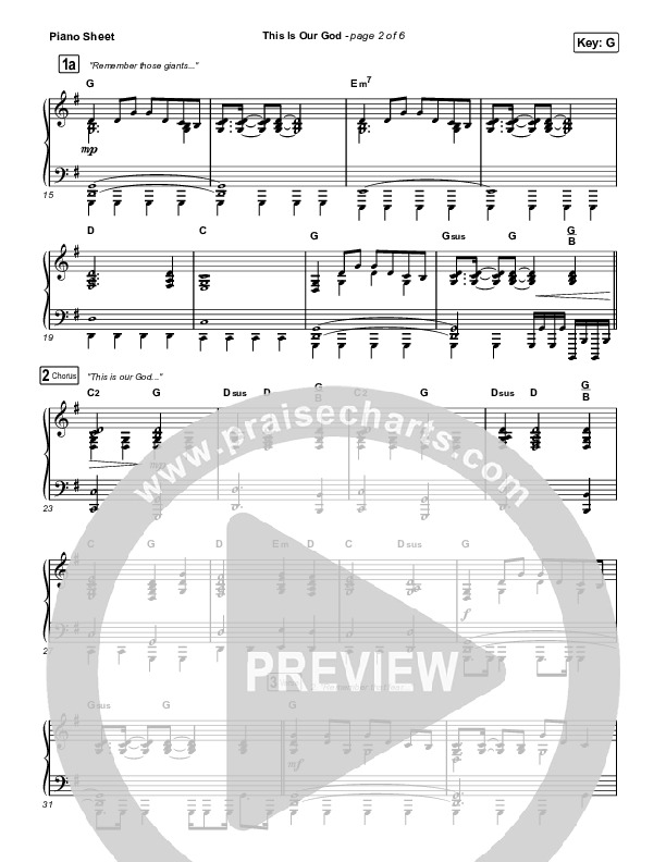 This Is Our God Piano Sheet (Phil Wickham)