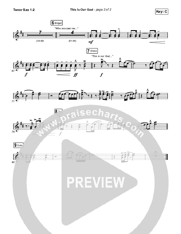 This Is Our God Tenor Sax 1,2 (Phil Wickham)