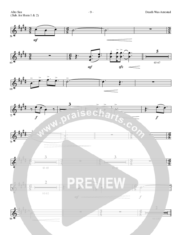 Death Was Arrested (Choral Anthem SATB) Alto Sax (Lillenas Choral / Arr. Nick Robertson)
