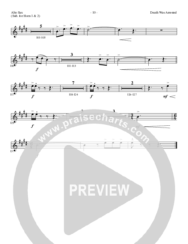 Death Was Arrested (Choral Anthem SATB) Alto Sax (Lillenas Choral / Arr. Nick Robertson)