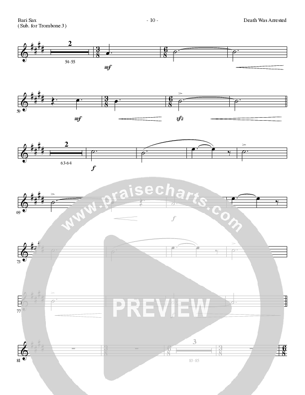 Death Was Arrested (Choral Anthem SATB) Bari Sax (Lillenas Choral / Arr. Nick Robertson)