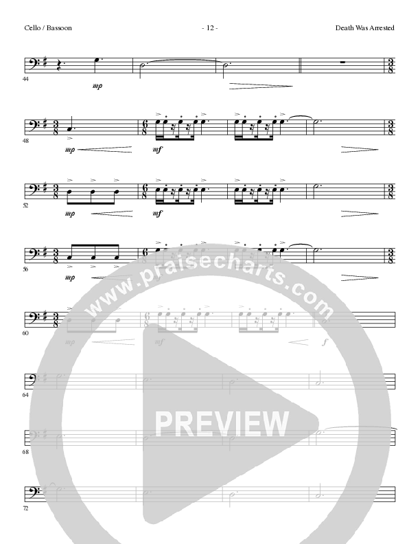 Death Was Arrested (Choral Anthem SATB) Cello (Lillenas Choral / Arr. Nick Robertson)
