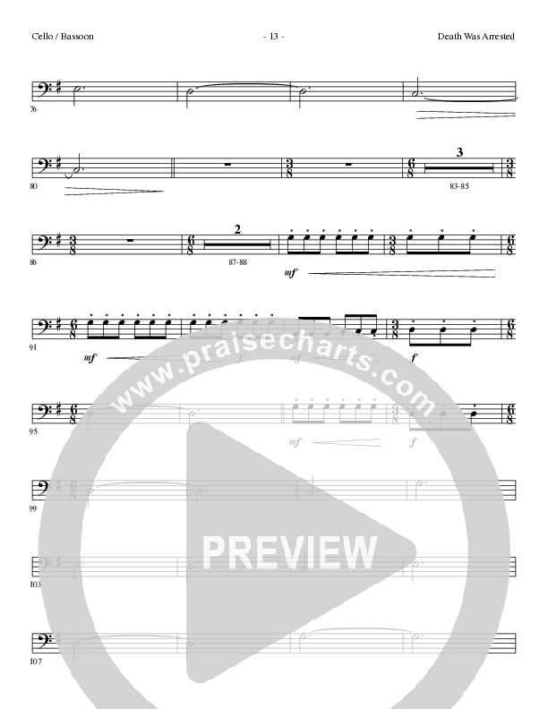 Death Was Arrested (Choral Anthem SATB) Cello (Lillenas Choral / Arr. Nick Robertson)