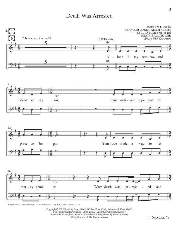 Death Was Arrested (Choral Anthem SATB) Choir Vocals (SATB) (Lillenas Choral / Arr. Nick Robertson)