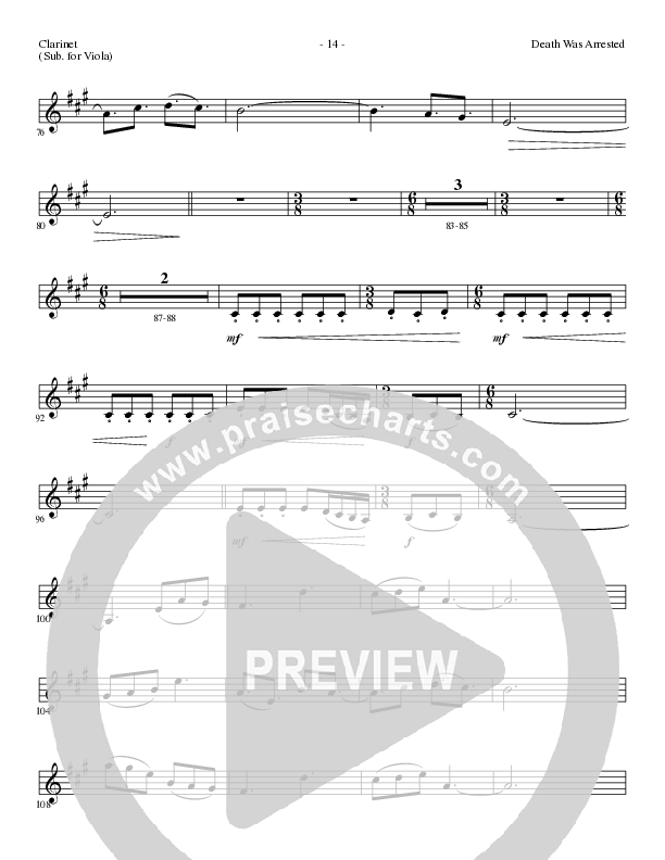 Death Was Arrested (Choral Anthem SATB) Clarinet (Lillenas Choral / Arr. Nick Robertson)