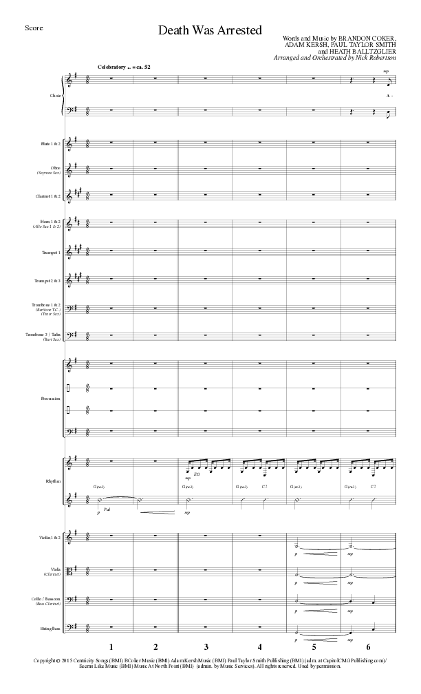Death Was Arrested (Choral Anthem SATB) Orchestration (Lillenas Choral / Arr. Nick Robertson)