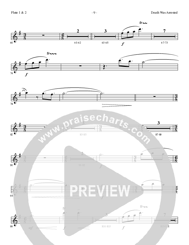 Death Was Arrested (Choral Anthem SATB) Flute 1/2 (Lillenas Choral / Arr. Nick Robertson)