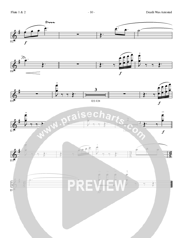 Death Was Arrested (Choral Anthem SATB) Flute 1/2 (Lillenas Choral / Arr. Nick Robertson)
