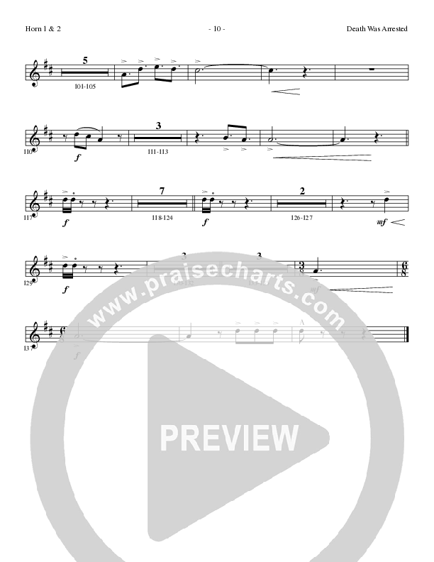 Death Was Arrested (Choral Anthem SATB) French Horn 1/2 (Lillenas Choral / Arr. Nick Robertson)