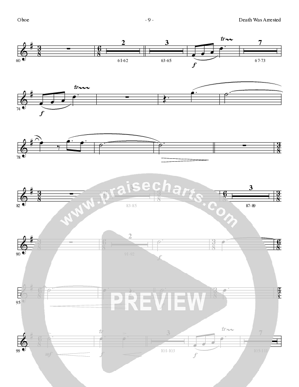 Death Was Arrested (Choral Anthem SATB) Oboe (Lillenas Choral / Arr. Nick Robertson)