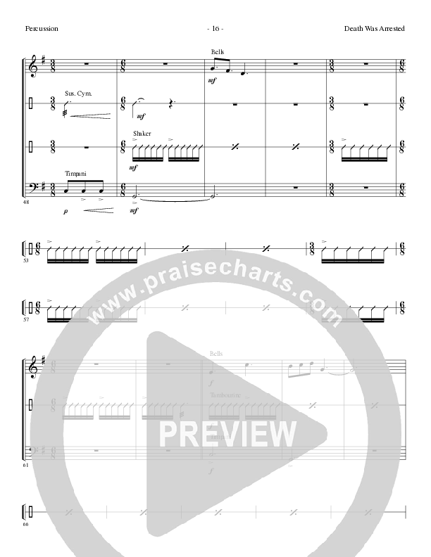Death Was Arrested (Choral Anthem SATB) Percussion (Lillenas Choral / Arr. Nick Robertson)