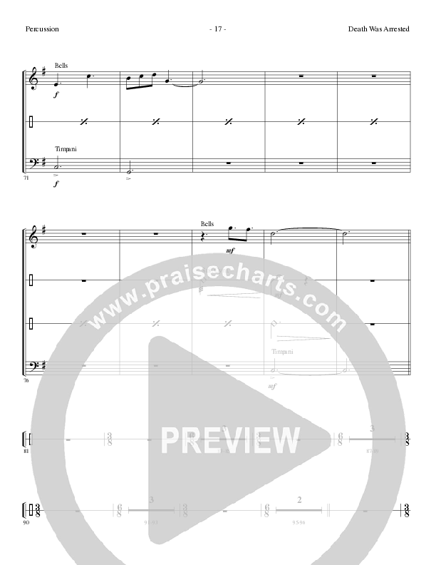 Death Was Arrested (Choral Anthem SATB) Percussion (Lillenas Choral / Arr. Nick Robertson)