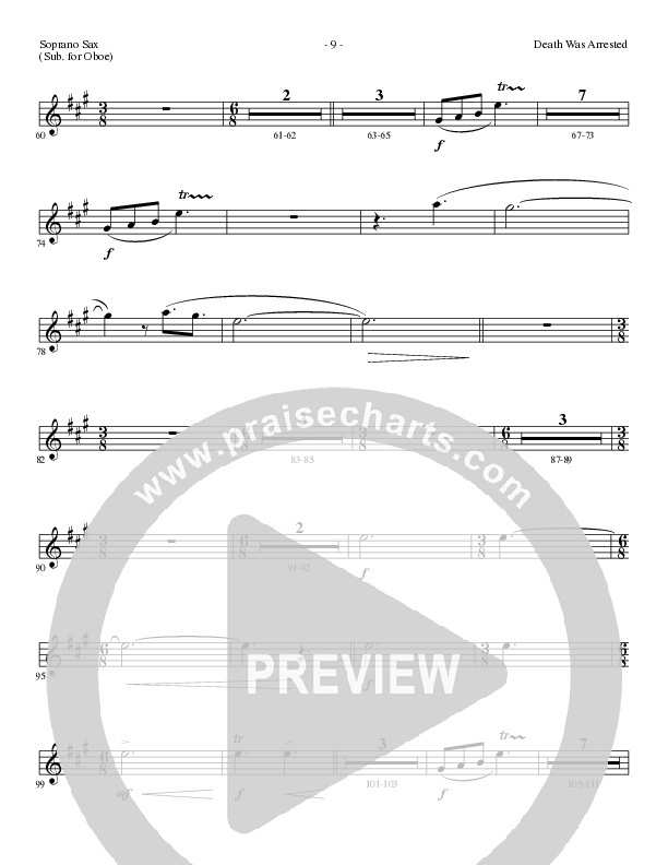 Death Was Arrested (Choral Anthem SATB) Soprano Sax (Lillenas Choral / Arr. Nick Robertson)