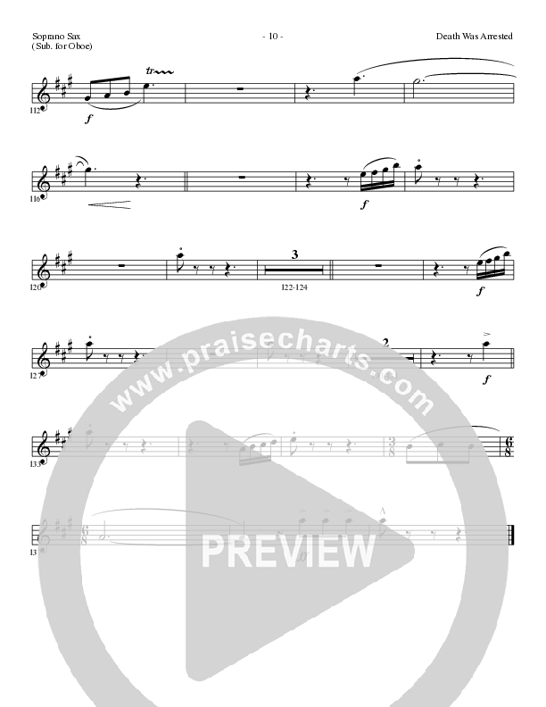 Death Was Arrested (Choral Anthem SATB) Soprano Sax (Lillenas Choral / Arr. Nick Robertson)