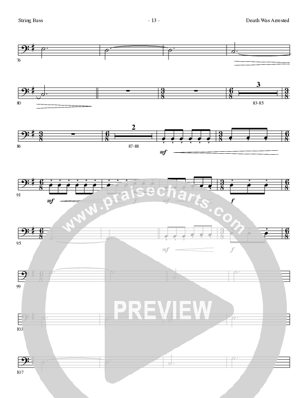Death Was Arrested (Choral Anthem SATB) String Bass (Lillenas Choral / Arr. Nick Robertson)