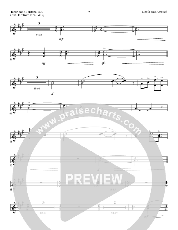 Death Was Arrested (Choral Anthem SATB) Tenor Sax/Baritone T.C. (Lillenas Choral / Arr. Nick Robertson)