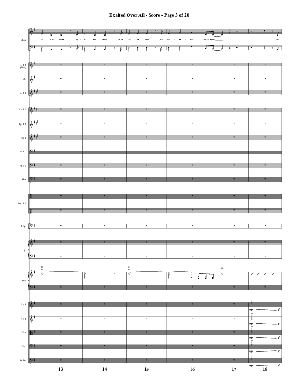 Exalted Over All (Choral Anthem SATB) Orchestration (Word Music Choral / Arr. David Wise / Arr. Daniel Semsen)