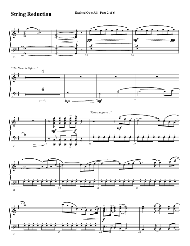 Exalted Over All (Choral Anthem SATB) String Reduction (Word Music Choral / Arr. David Wise / Arr. Daniel Semsen)