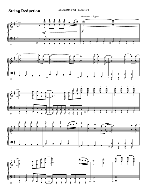 Exalted Over All (Choral Anthem SATB) String Reduction (Word Music Choral / Arr. David Wise / Arr. Daniel Semsen)