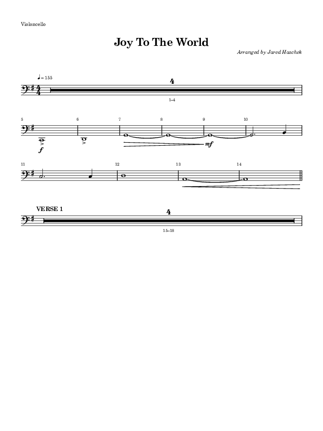 Joy To The World Violincello (Highlands Worship)