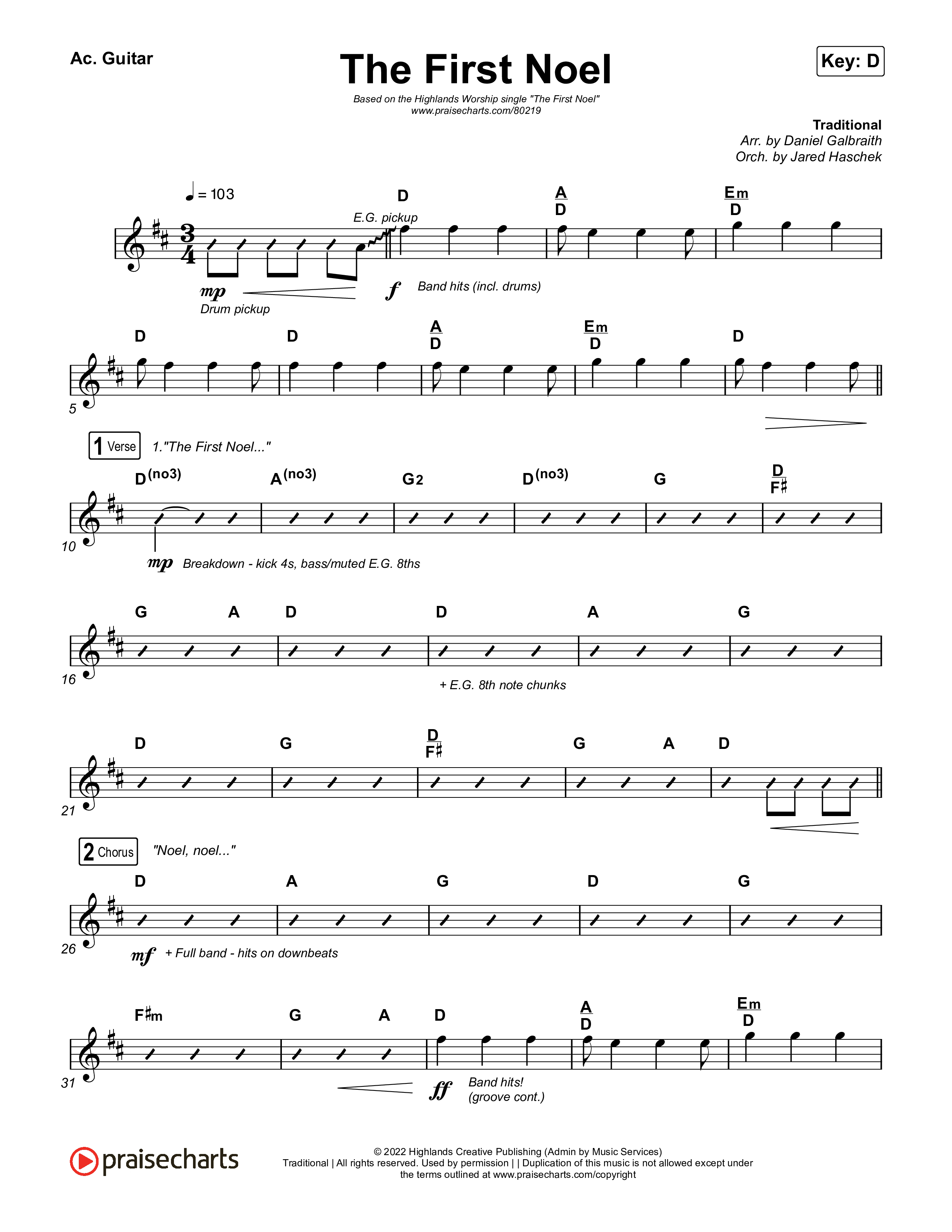 The First Noel Acoustic Guitar (Highlands Worship)