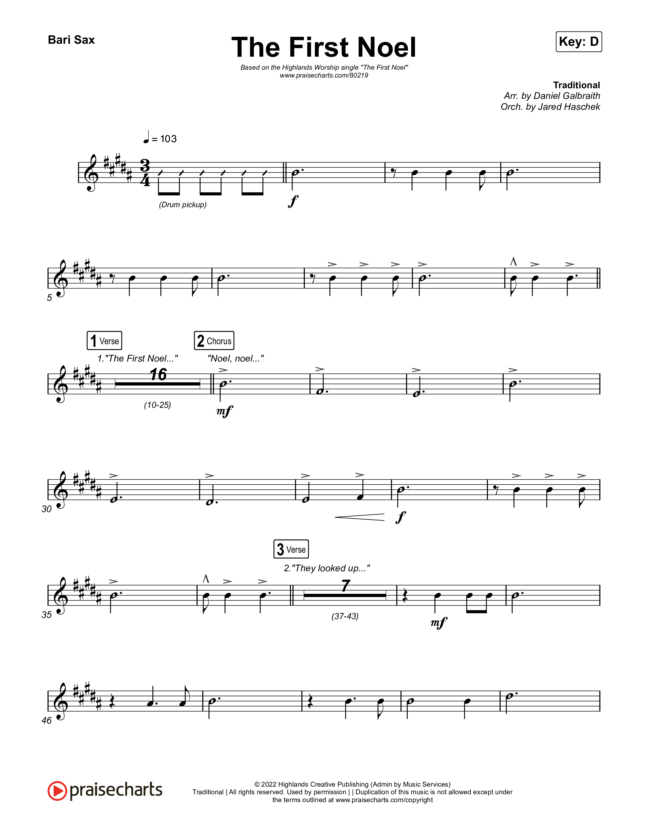 The First Noel Bari Sax (Highlands Worship)