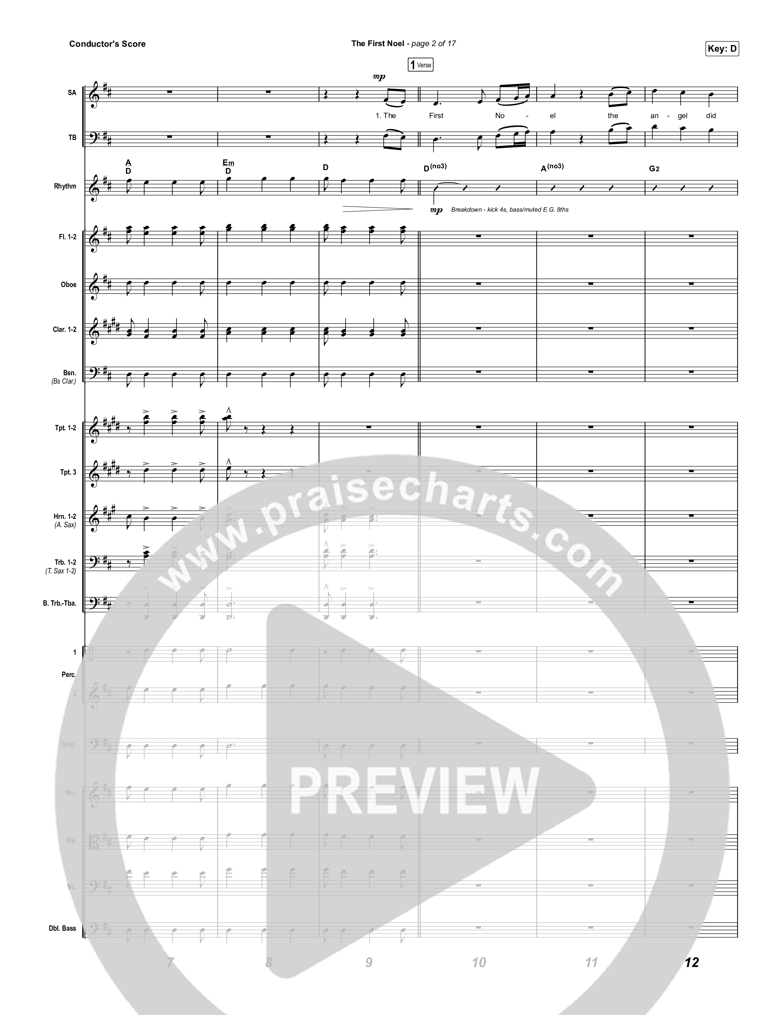The First Noel Conductor's Score (Highlands Worship)