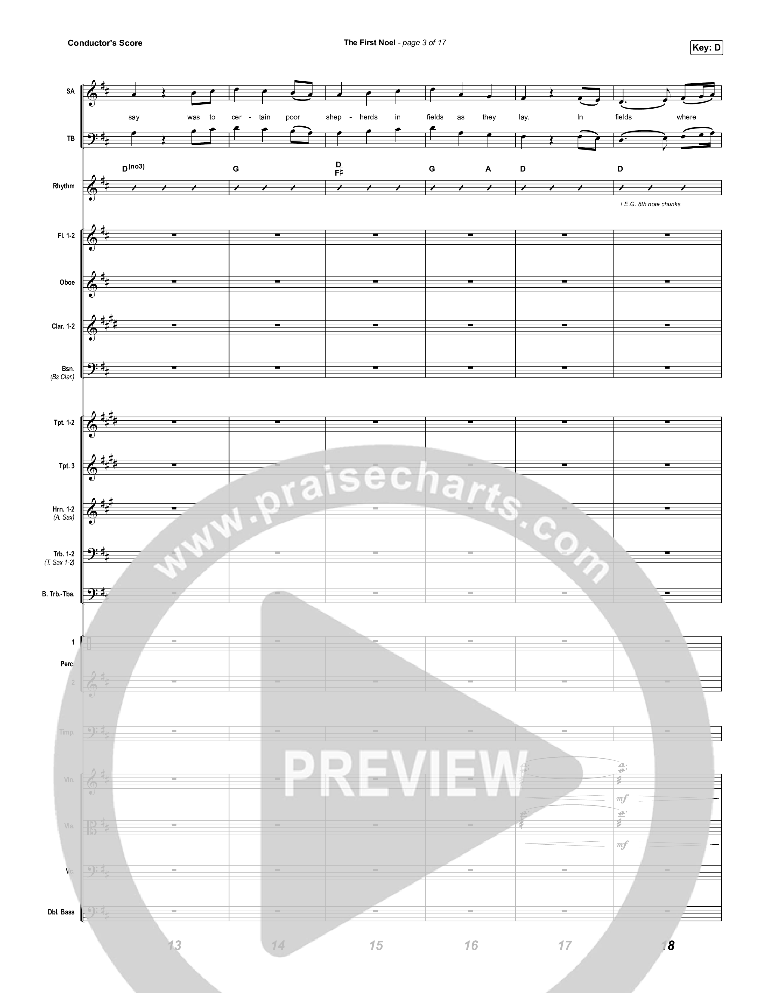 The First Noel Conductor's Score (Highlands Worship)