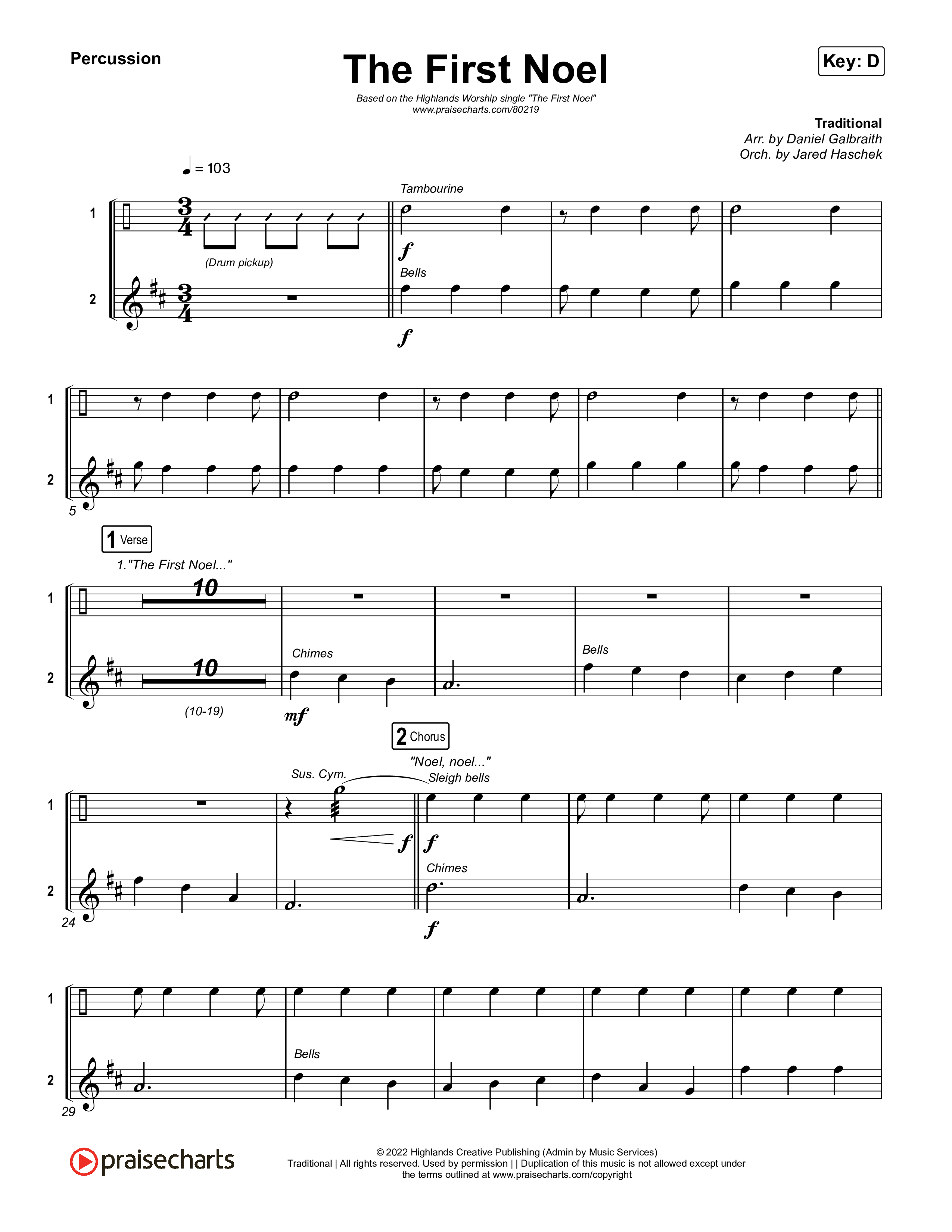 The First Noel Percussion (Highlands Worship)