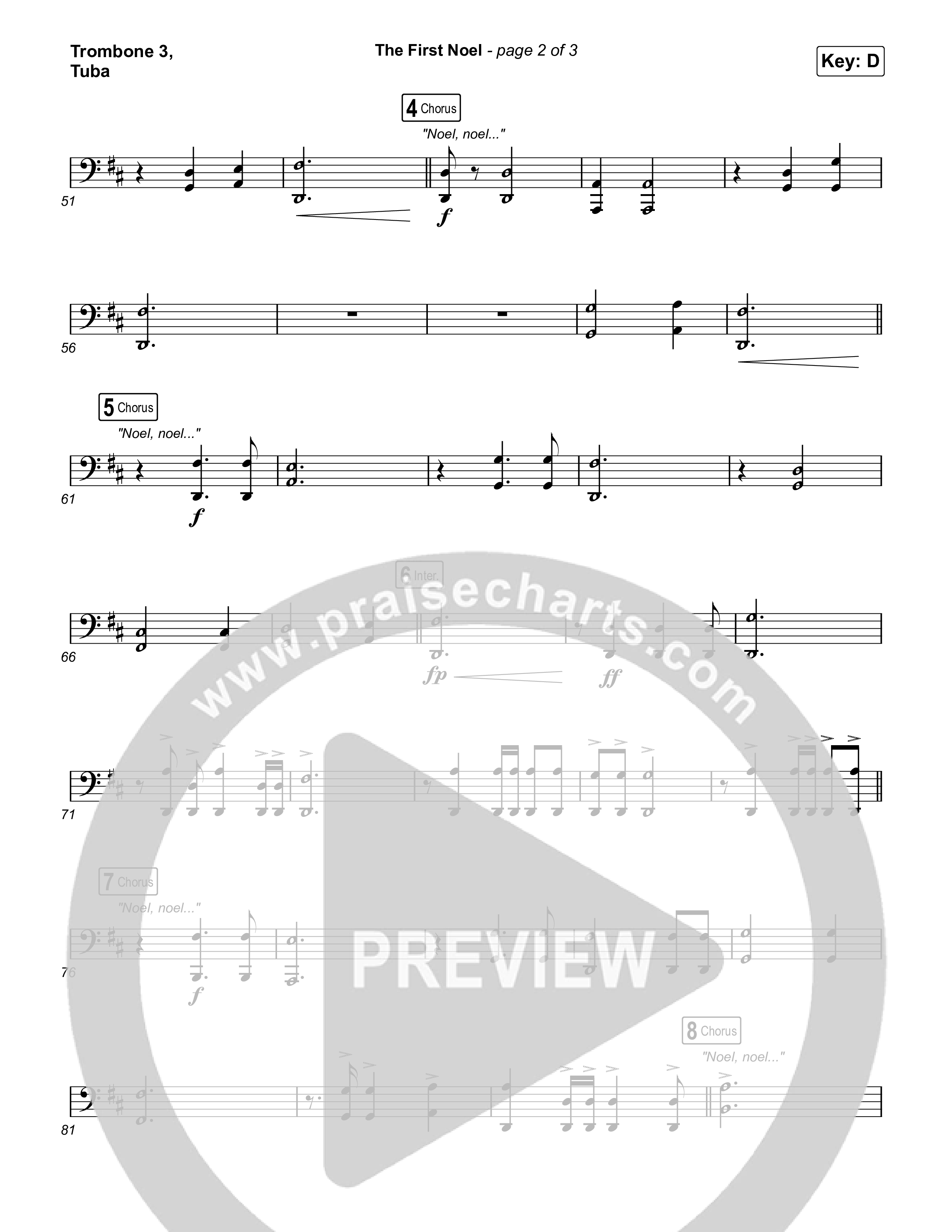 The First Noel Trombone 3/Tuba (Highlands Worship)