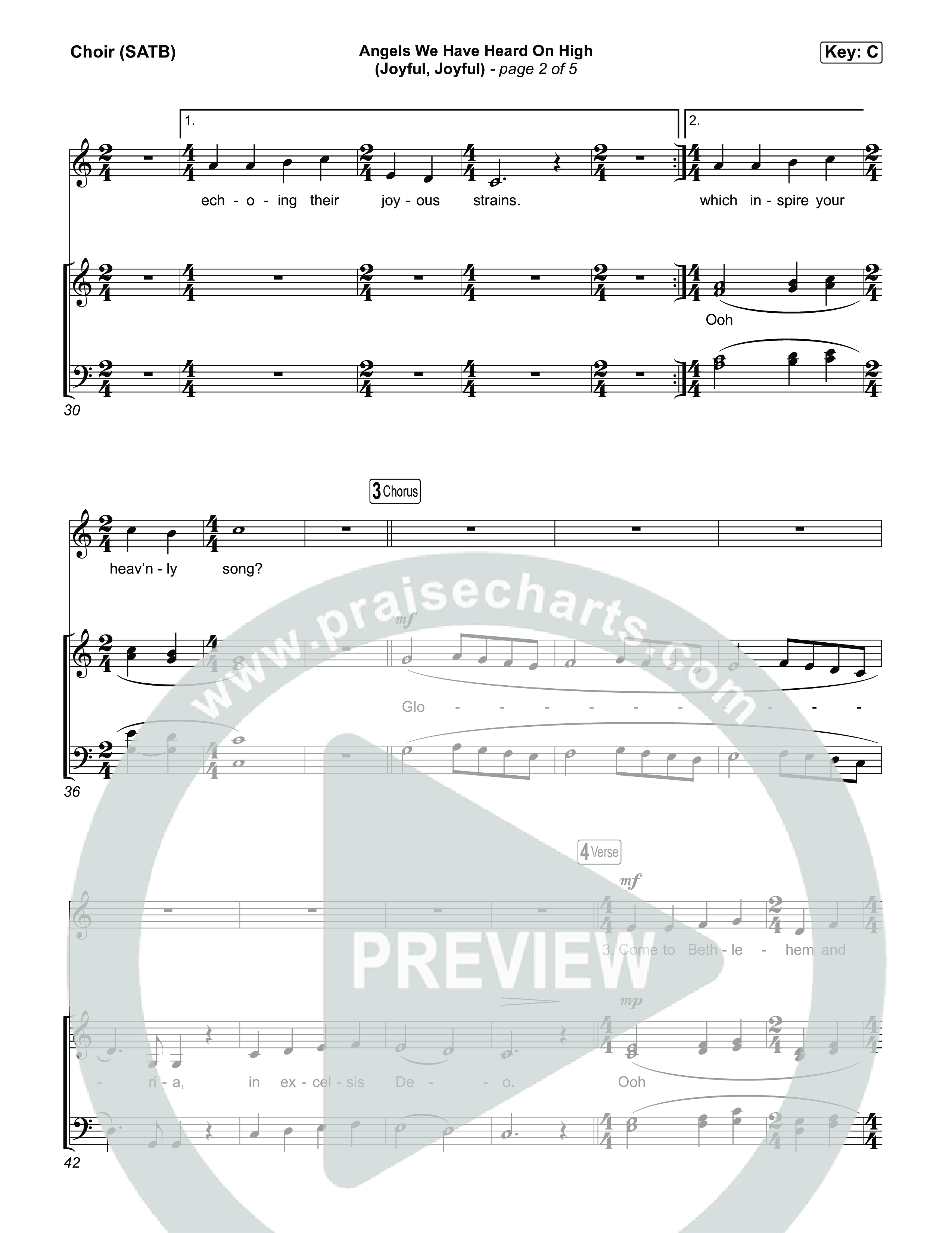 Angels We Have Heard On High (Joyful Joyful) Choir Sheet (SATB) (Highlands Worship)