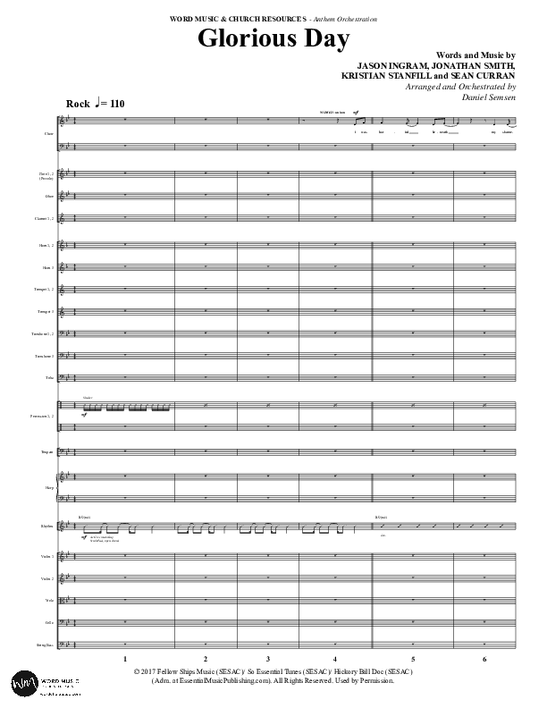 Glorious Day (Choral Anthem SATB) Orchestration (Word Music Choral / Arr. Daniel Semsen)