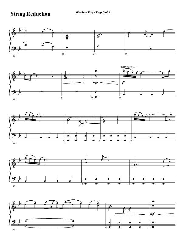 Glorious Day (Choral Anthem SATB) String Reduction (Word Music Choral / Arr. Daniel Semsen)
