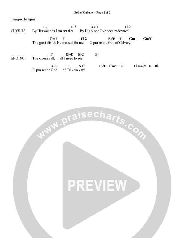 God Of Calvary (Choral Anthem SATB) Chord Chart (Word Music Choral / Arr. Jay Rouse)