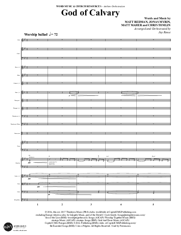 God Of Calvary (Choral Anthem SATB) Conductor's Score (Word Music Choral / Arr. Jay Rouse)