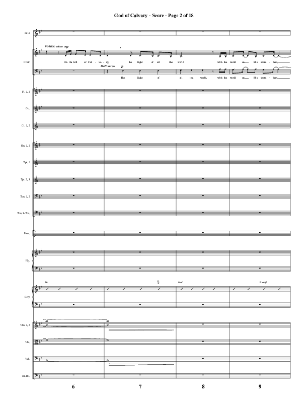 God Of Calvary (Choral Anthem SATB) Orchestration (Word Music Choral / Arr. Jay Rouse)