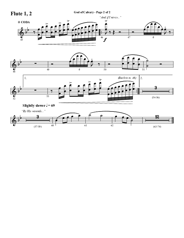 God Of Calvary (Choral Anthem SATB) Flute 1/2 (Word Music Choral / Arr. Jay Rouse)