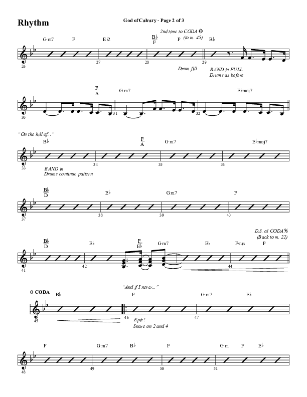 God Of Calvary (Choral Anthem SATB) Rhythm Chart (Word Music Choral / Arr. Jay Rouse)