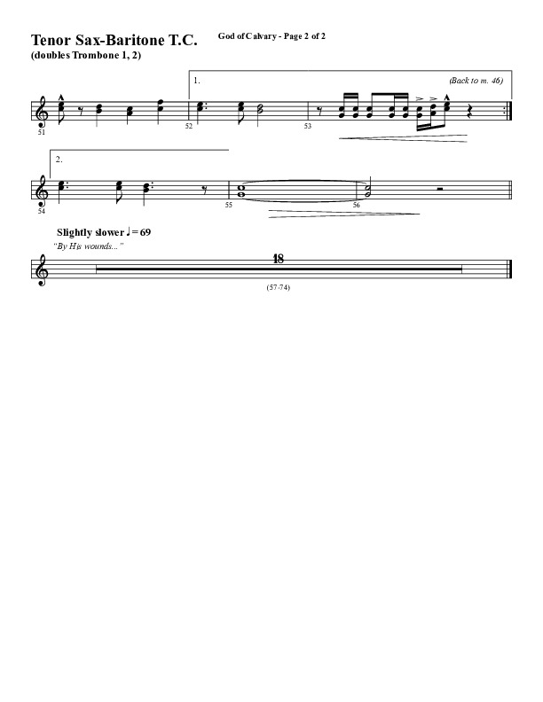 God Of Calvary (Choral Anthem SATB) Tenor Sax/Baritone T.C. (Word Music Choral / Arr. Jay Rouse)