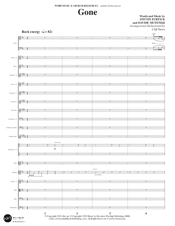 Gone (Choral Anthem SATB) Conductor's Score (Word Music Choral / Arr. Cliff Duren)