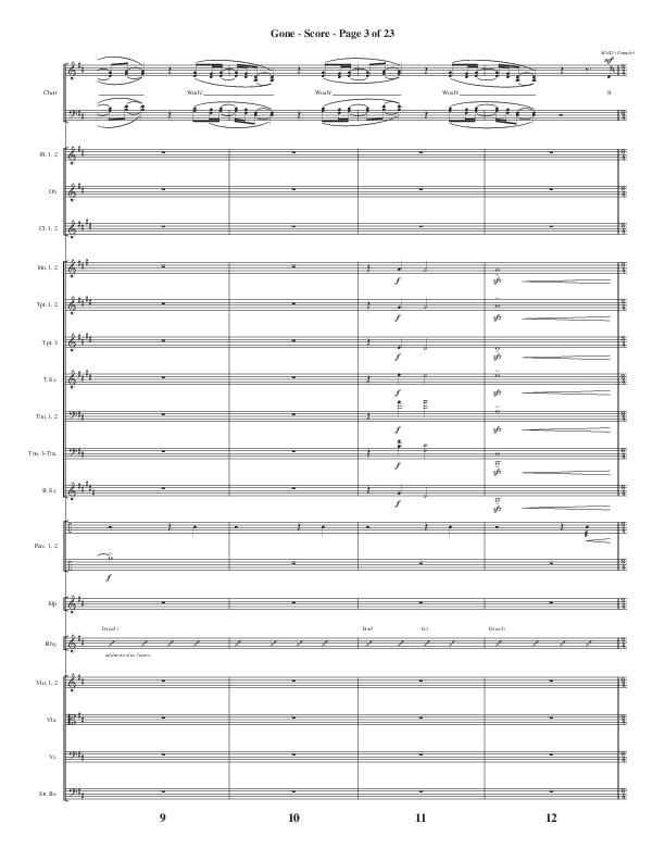 Gone (Choral Anthem SATB) Orchestration (Word Music Choral / Arr. Cliff Duren)