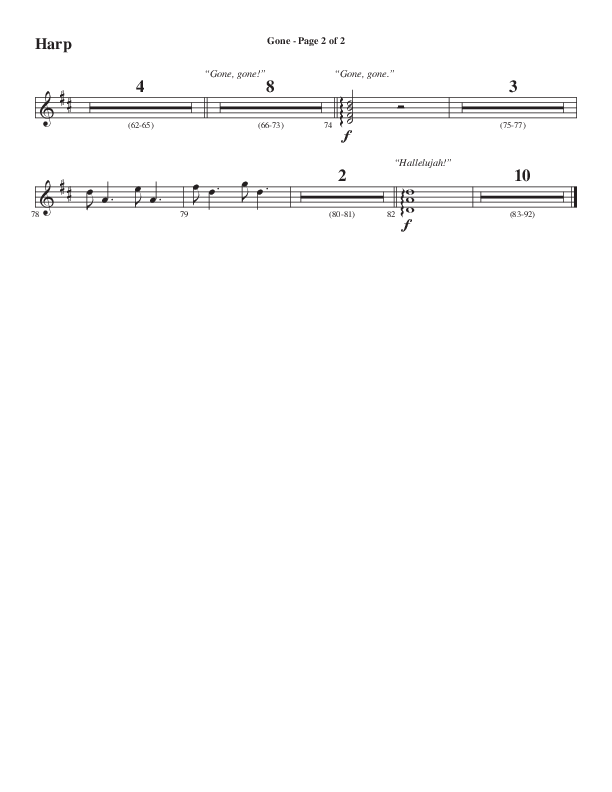 Gone (Choral Anthem SATB) Harp (Word Music Choral / Arr. Cliff Duren)