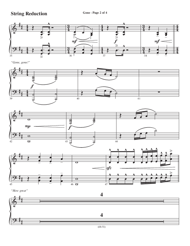 Gone (Choral Anthem SATB) String Reduction (Word Music Choral / Arr. Cliff Duren)