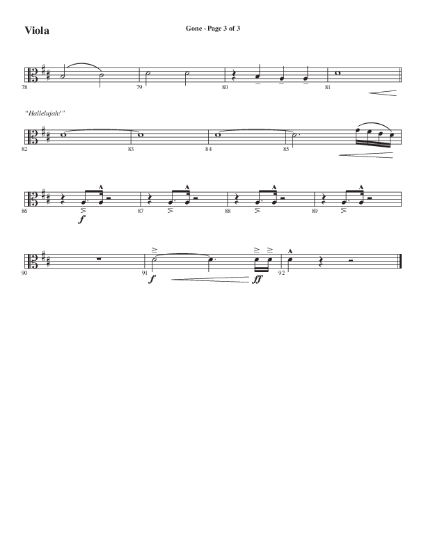 Gone (Choral Anthem SATB) Viola (Word Music Choral / Arr. Cliff Duren)