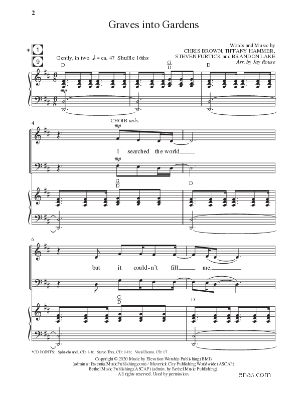 Graves Into Gardens (Choral Anthem SATB) Anthem (SATB/Piano) (Lillenas Choral / Arr. Jay Rouse)