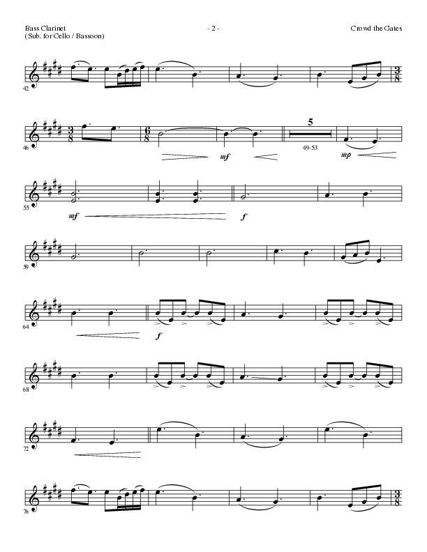 Crowd The Gates (Choral Anthem SATB) Bass Clarinet (Lillenas Choral / Arr. Cliff Duren)