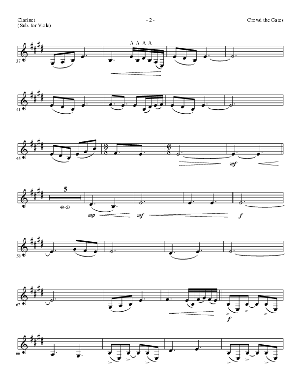 Crowd The Gates (Choral Anthem SATB) Clarinet (Lillenas Choral / Arr. Cliff Duren)